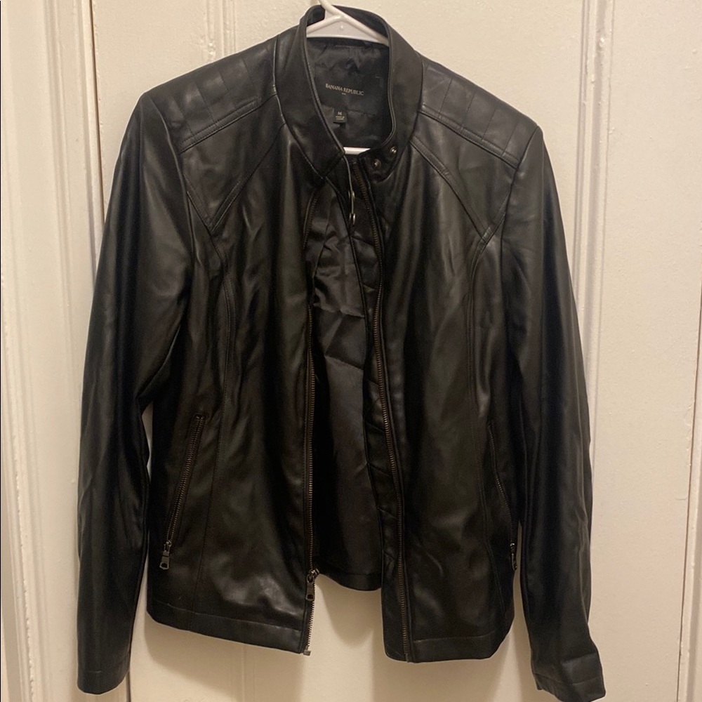 Banana Republic Black Leather Moto Jacket